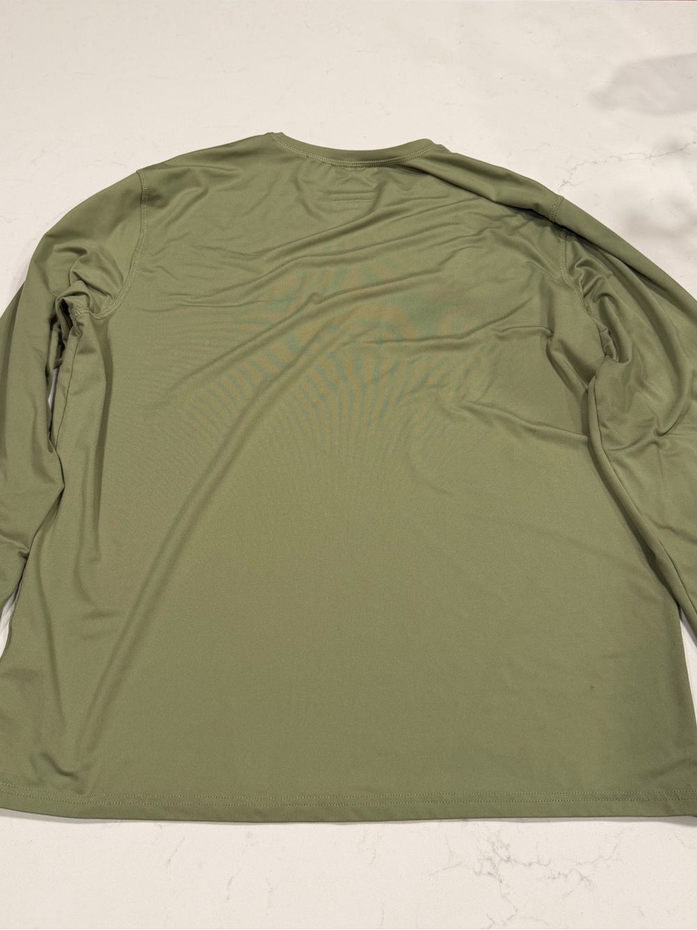 UPF 50+ UV- Hang Ten Olive Green Long Sleeve Palm Graphic Shirt - Picture 4 of 4